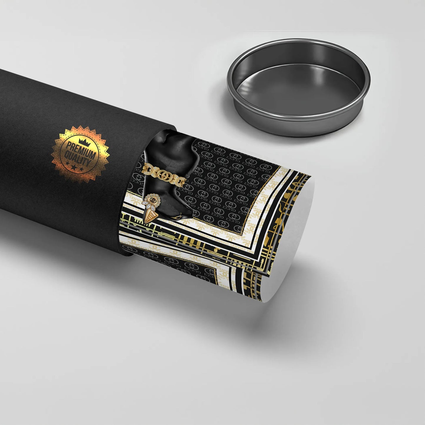 2Rolled luxury black cat poster premium quality packaging tube