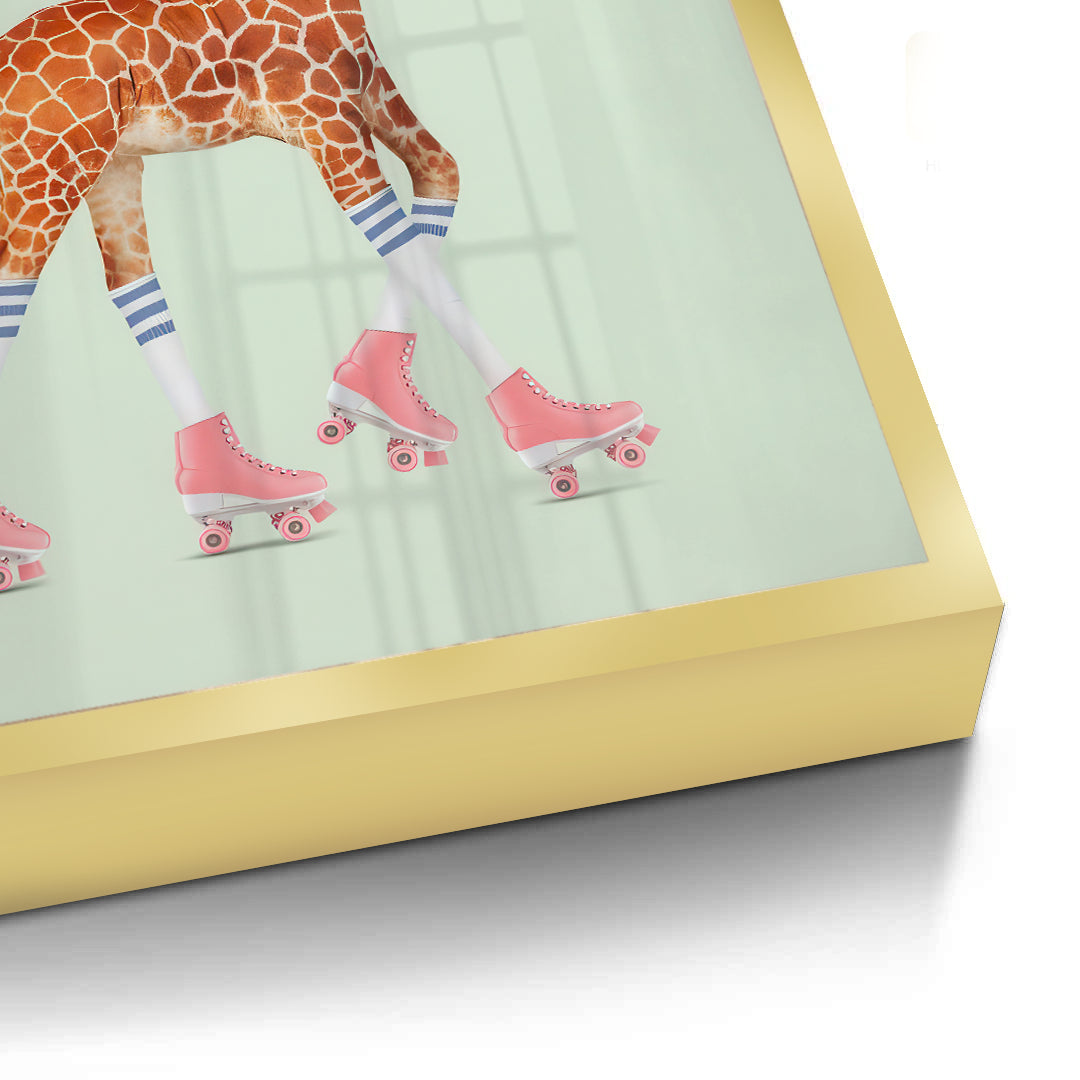 2Pink Roller Skate Giraffe - Fine Art