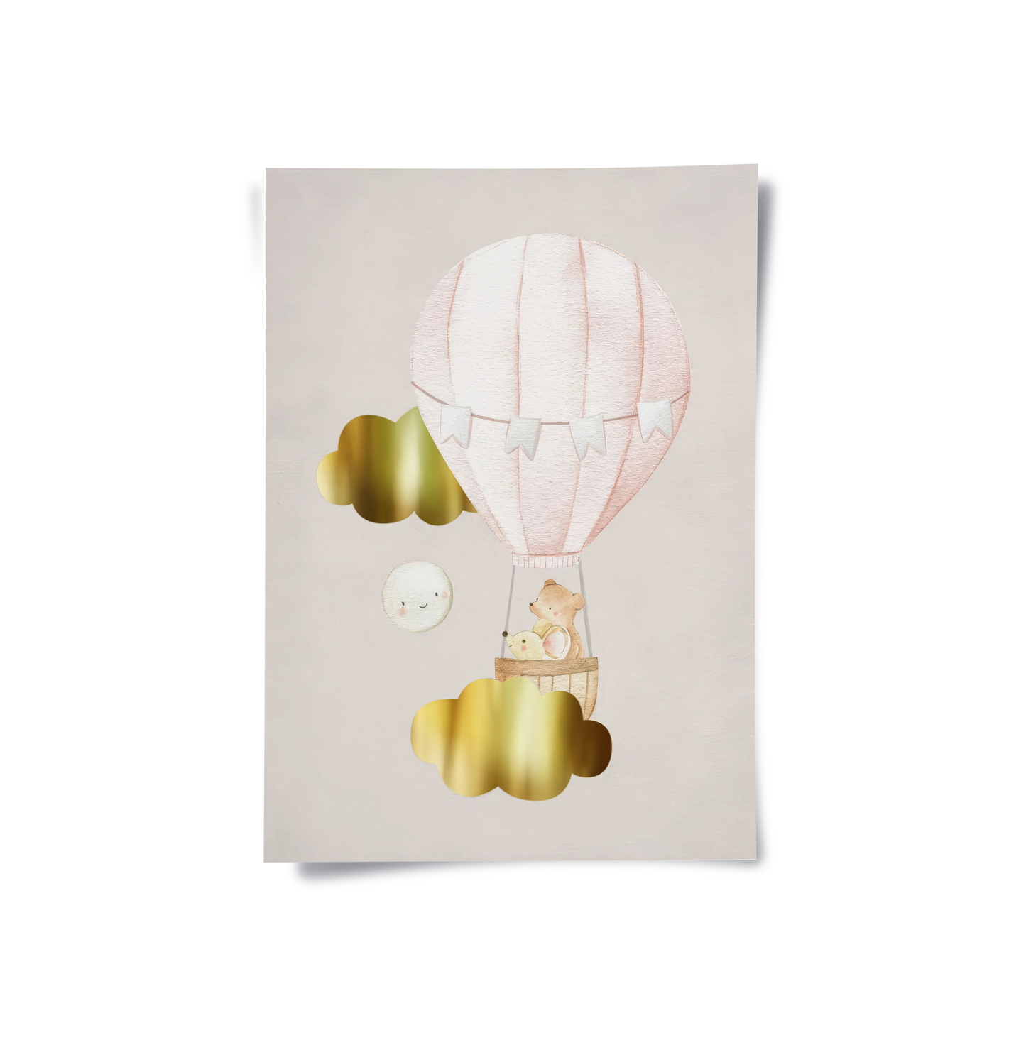 2Teddy Bear Hot Air Balloon - Poster