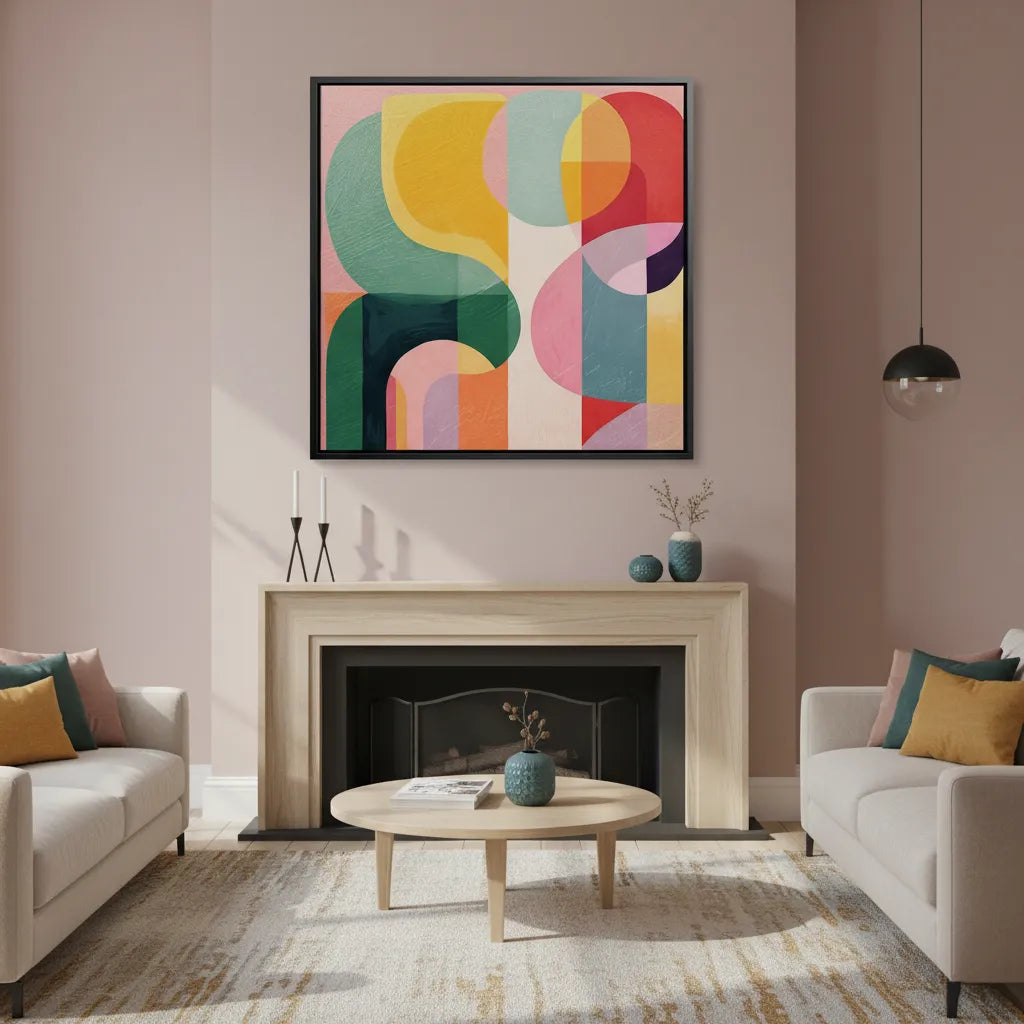 2Vibrant Modern Shape  - Canvas