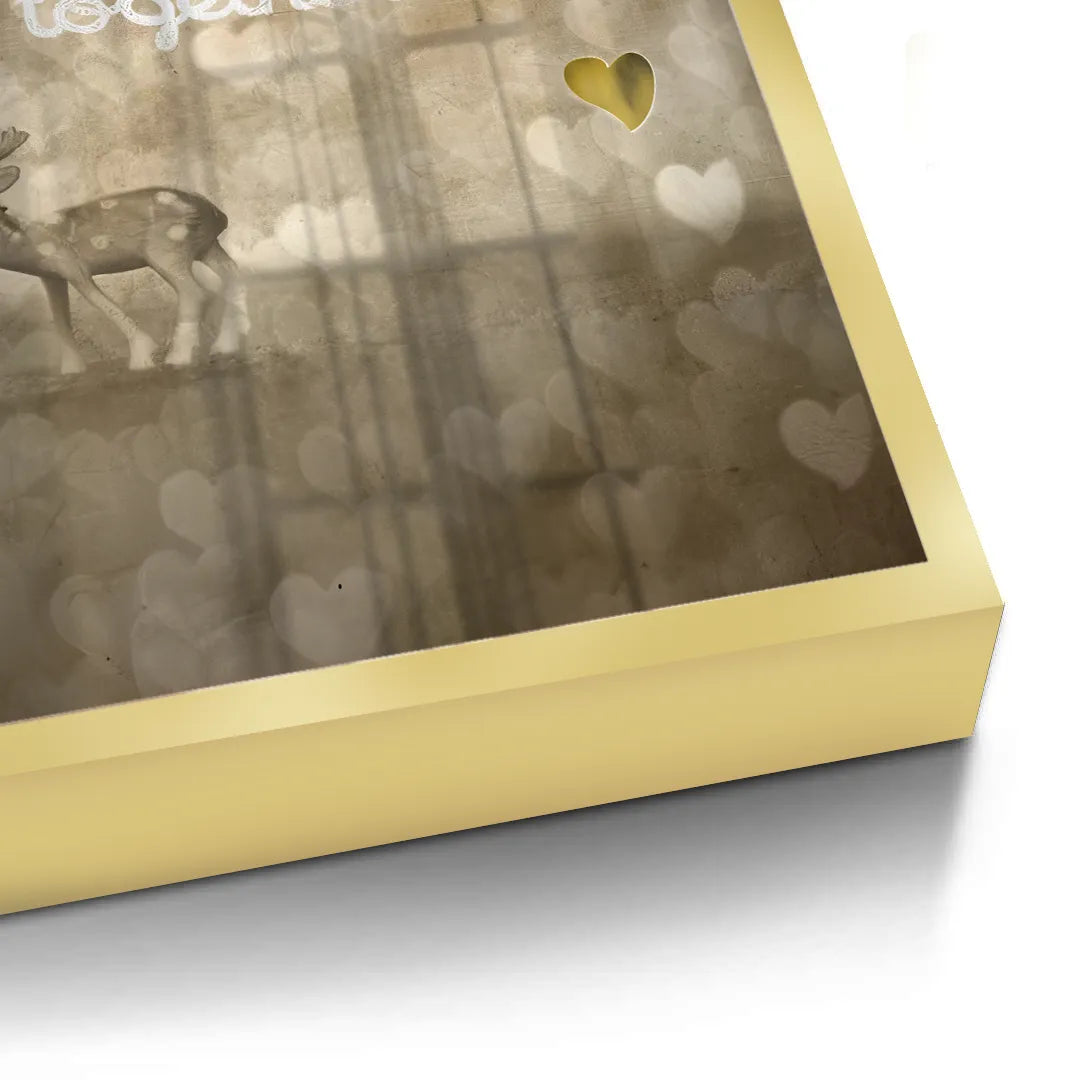 2Close-up side view of the thick gold gallery frame on the Fine Art canvas print