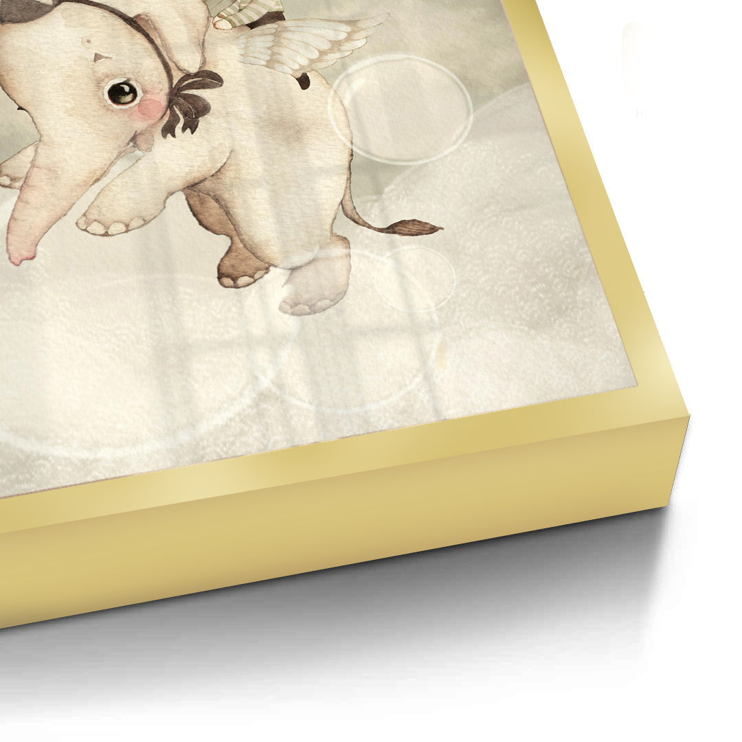 2Whimsical Elephant and Bunny - Fine Art