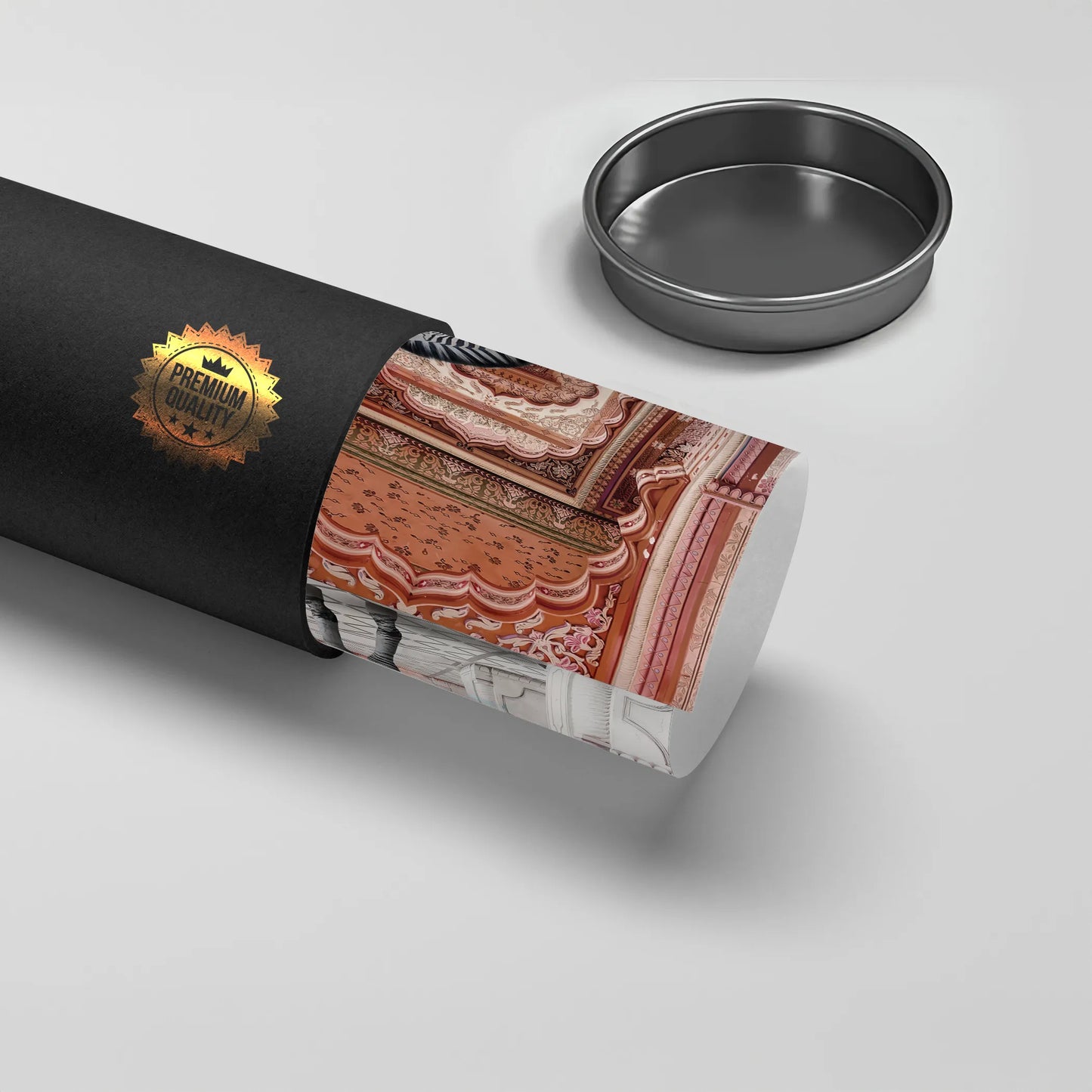 2Rolled zebra poster being shipped inside a black "Premium Quality" protective mailing tube