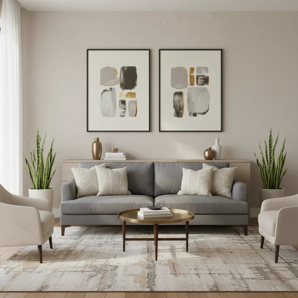 2Abstract Brushstroke Set of 2 - Fine Art