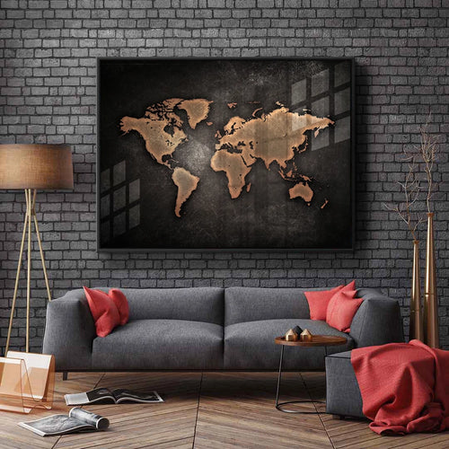 World map texture - Acrylic