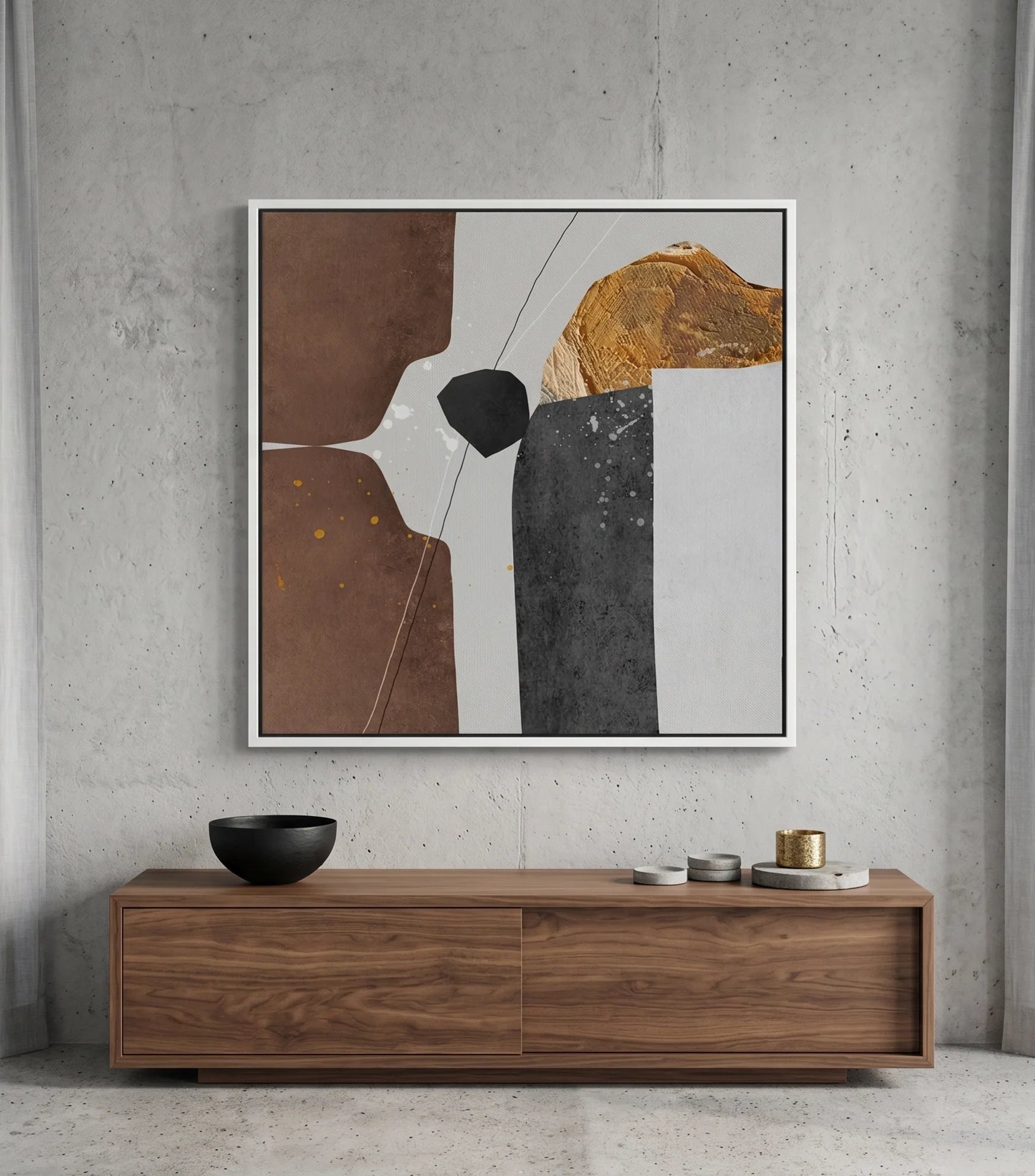 Modern geometric wall art print made in Dubai UAE