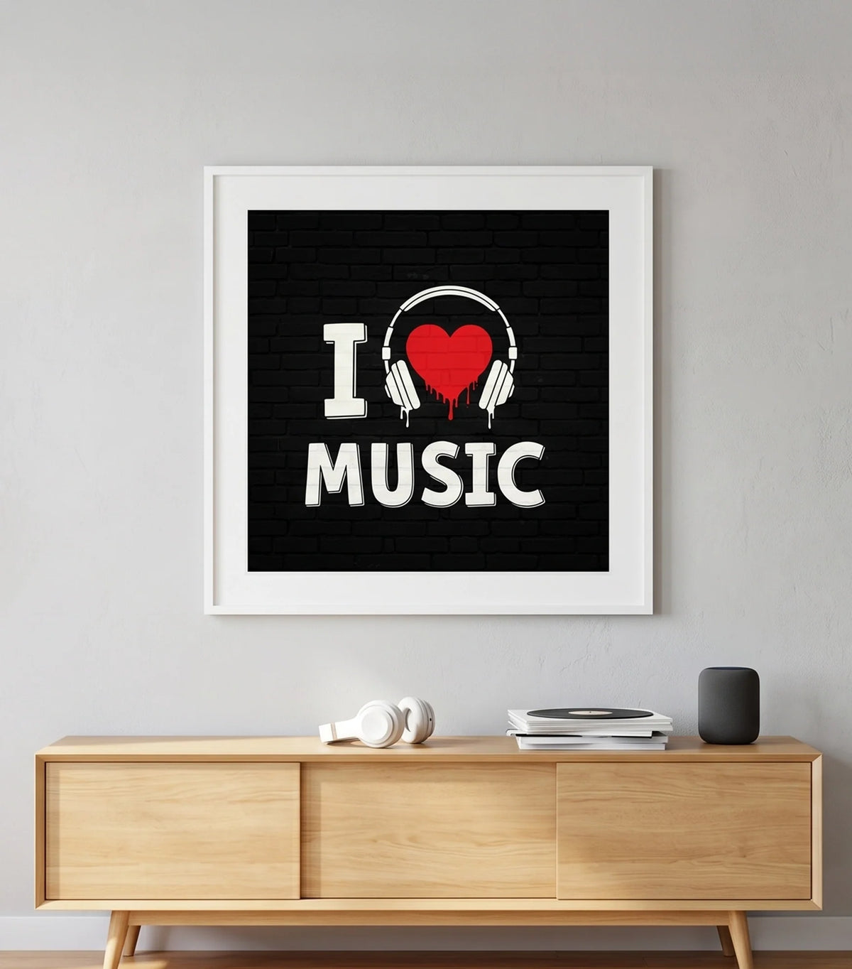 UAE contemporary music illustration, fine art print combining cultural and modern musical elements.