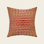Sahara Grid Linen Cushion – Terracotta, 50x50cm