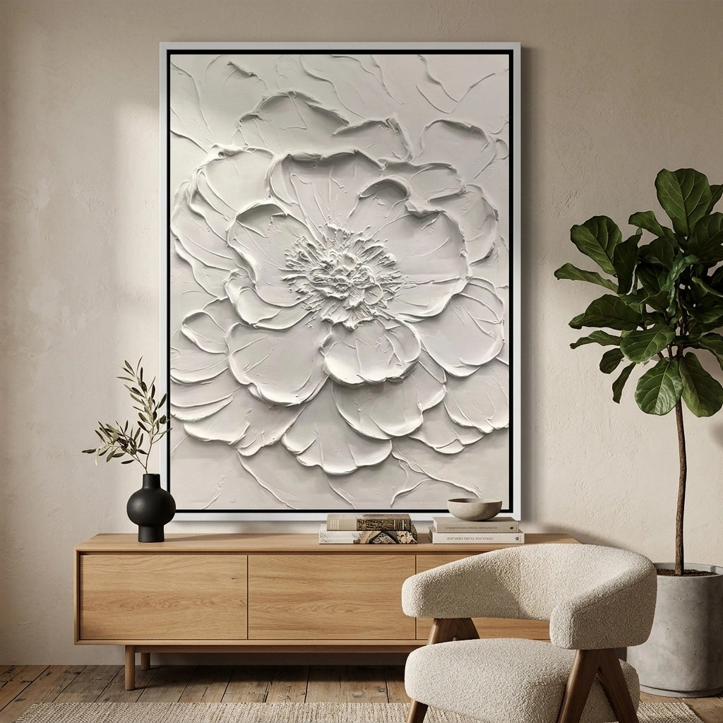 Ornate 3D textured floral relief jewelry box in a stone-like finish, an exquisite artisanal gift for weddings and special occasions in the UAE.