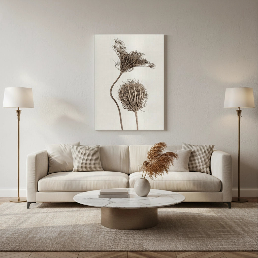 Abstract Beige Nature Still Life - Canvas - Jasmineart.ae