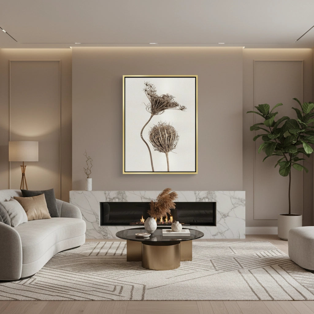 2Abstract Beige Nature Still Life - Canvas