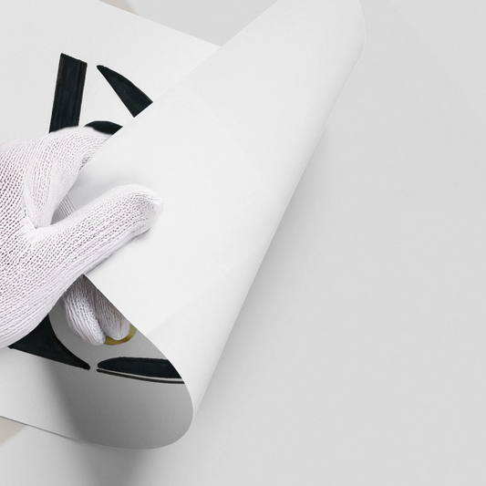 Abstract Black Shape with Gold Accent - Poster