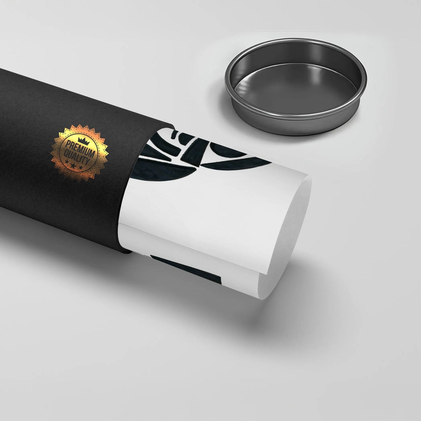 2Abstract Black Shape with Gold Accent - Poster