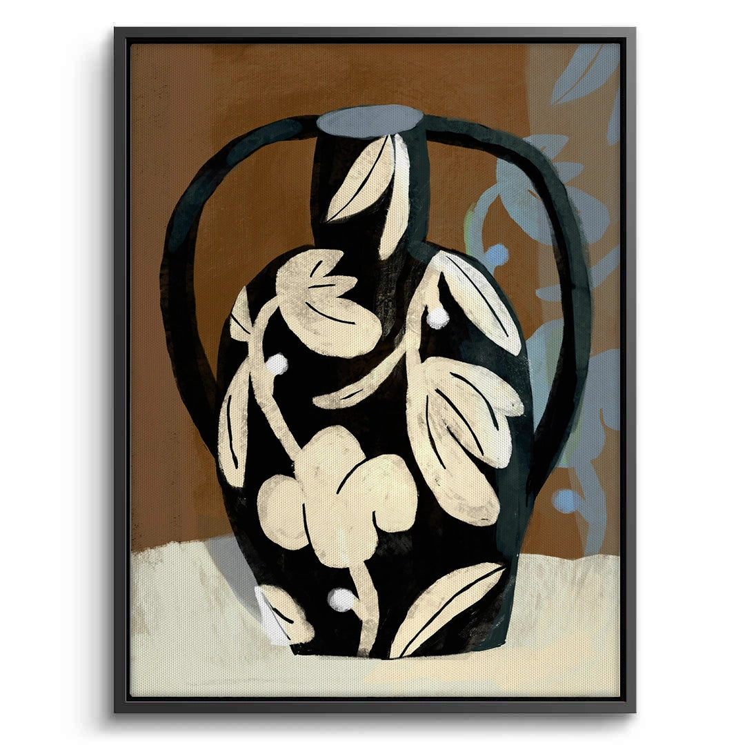 2Abstract Black Vase - Canvas