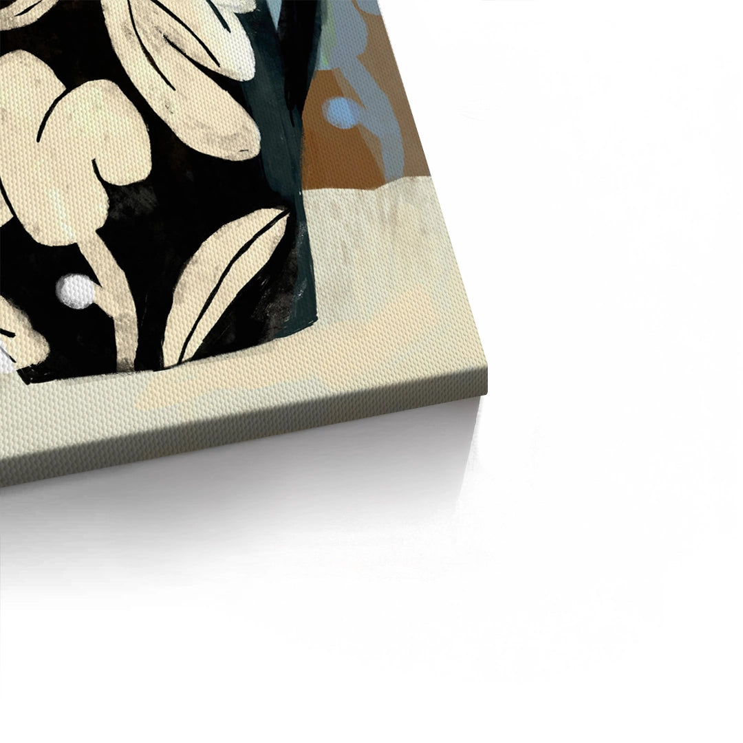 2Abstract Black Vase - Canvas