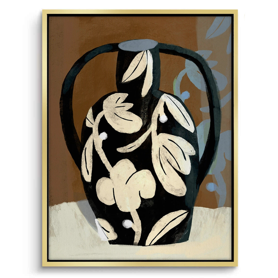 2Abstract Black Vase - Canvas