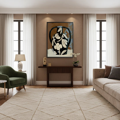 Abstract Black Vase - Canvas