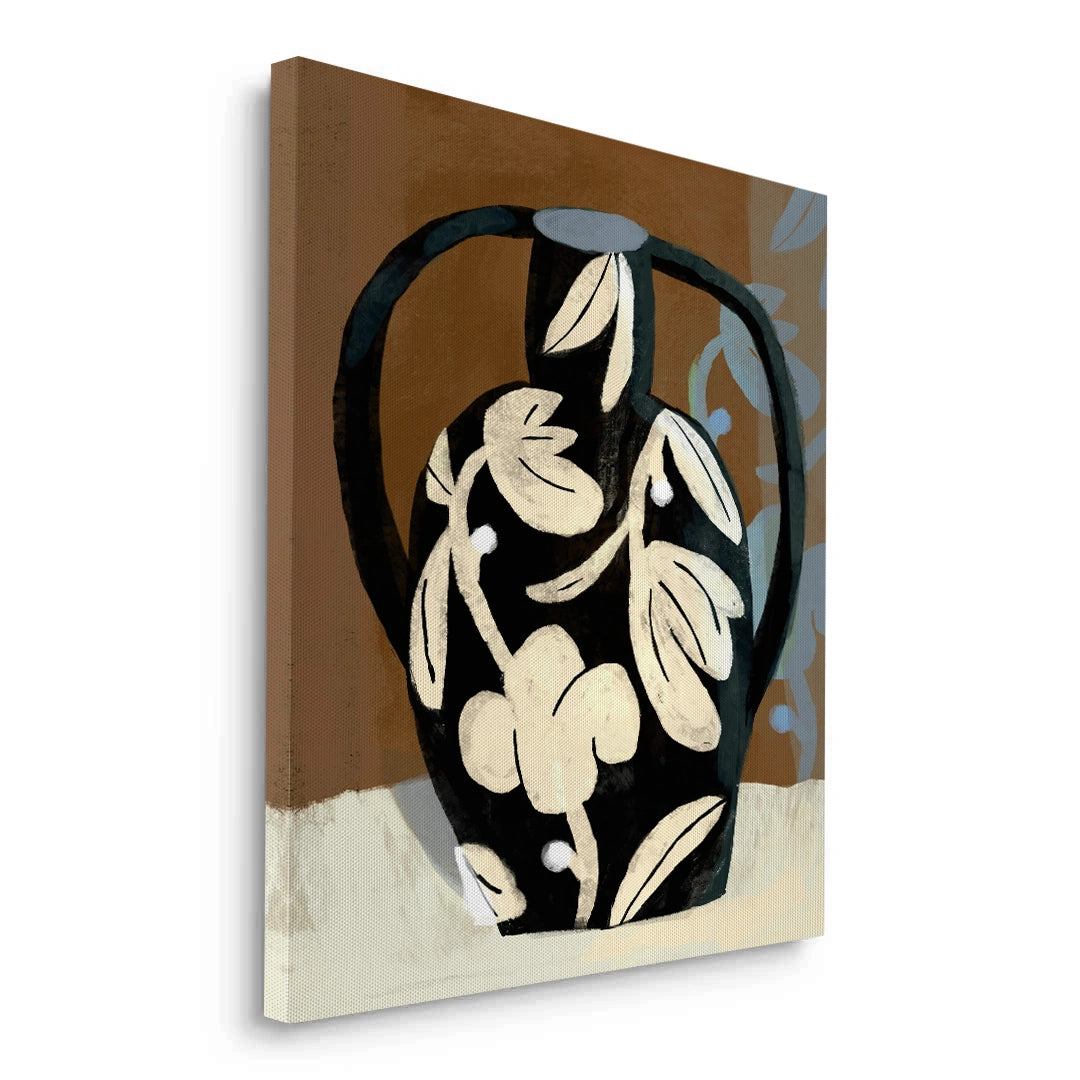 2Abstract Black Vase - Canvas