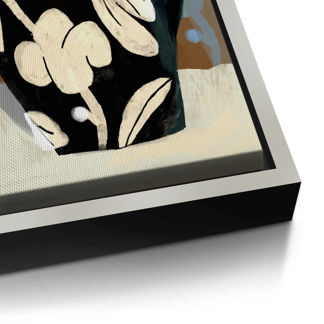 2Abstract Black Vase - Canvas