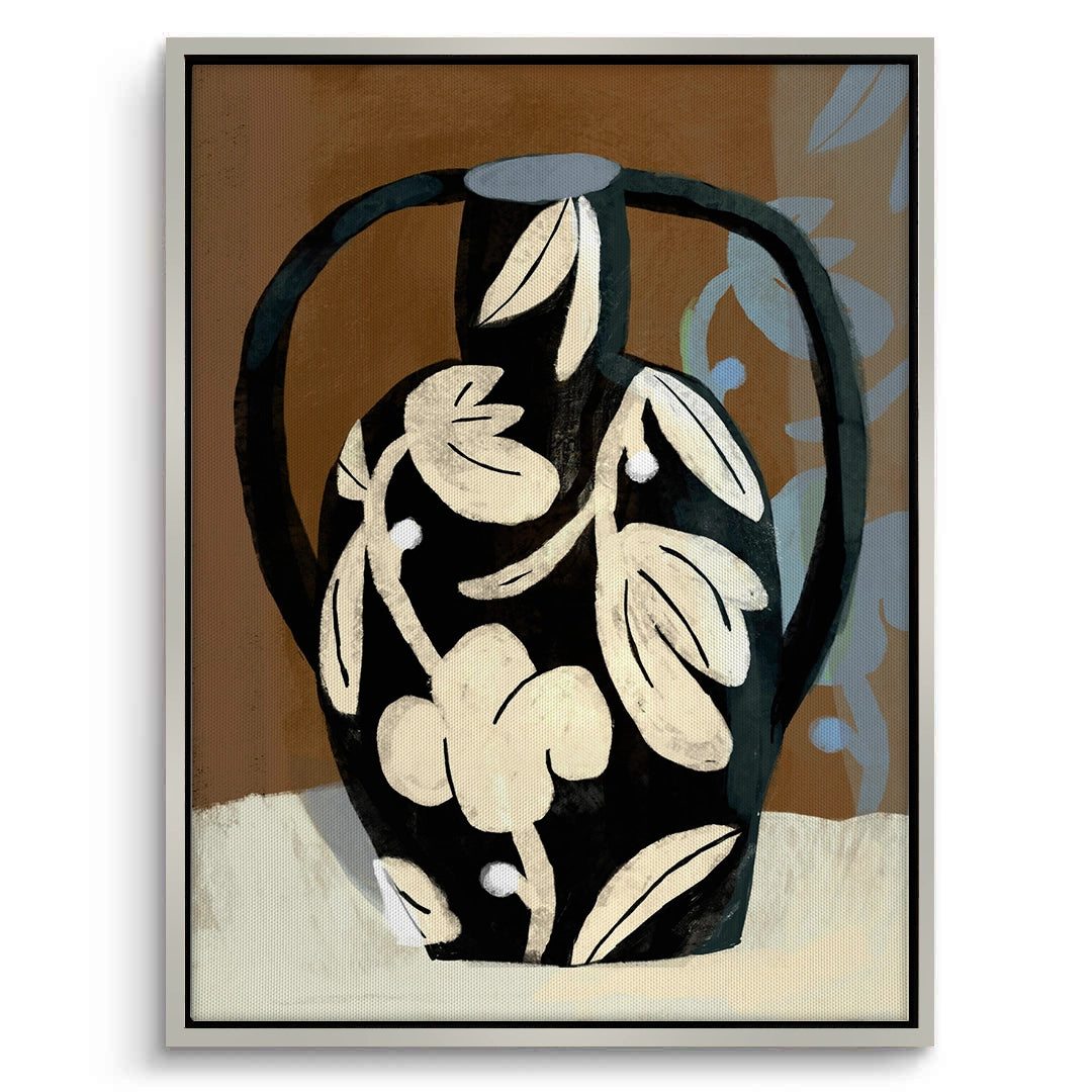 2Abstract Black Vase - Canvas