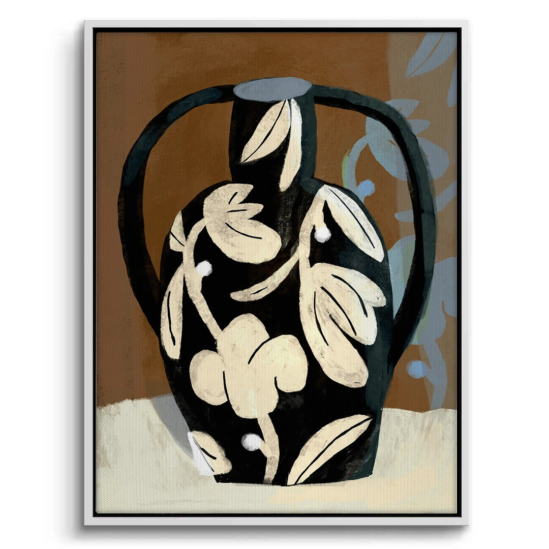 2Abstract Black Vase - Canvas