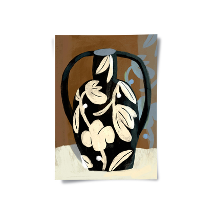 Abstract Black Vase - Poster