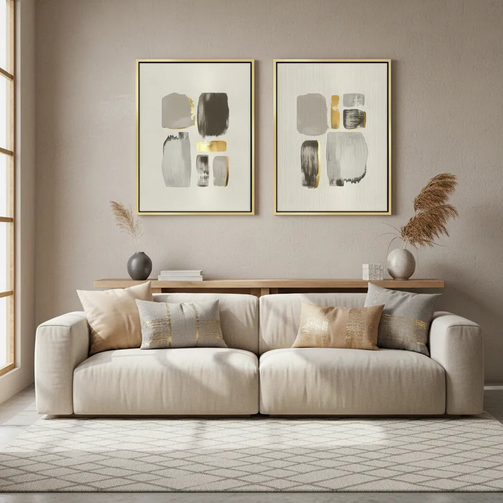 Abstract Brushstroke Set of 2 - Canvas - Jasmineart.ae