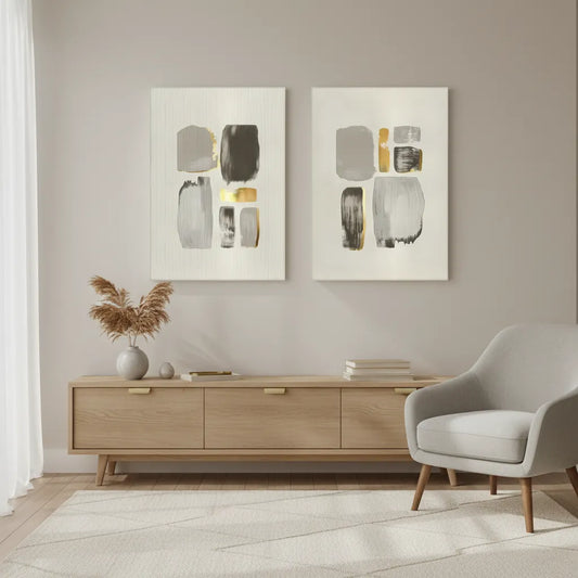 Abstract Brushstroke Set of 2 - Canvas