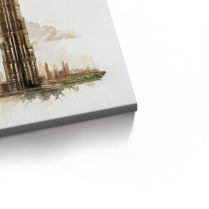 Abstract Burj Khalifa Sketch - Canvas