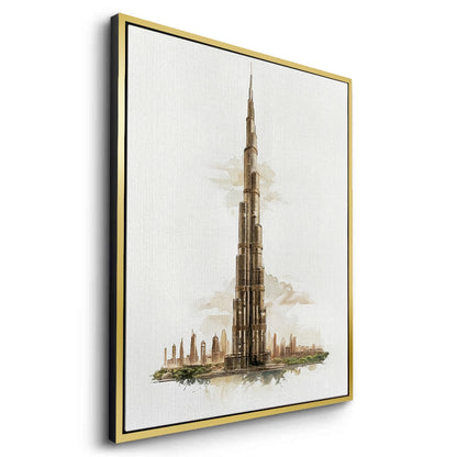 Abstract Burj Khalifa Sketch - Canvas