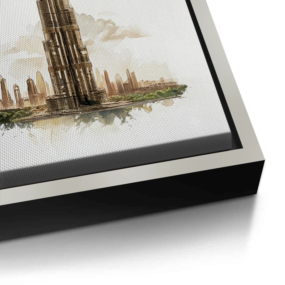 2Abstract Burj Khalifa Sketch - Canvas
