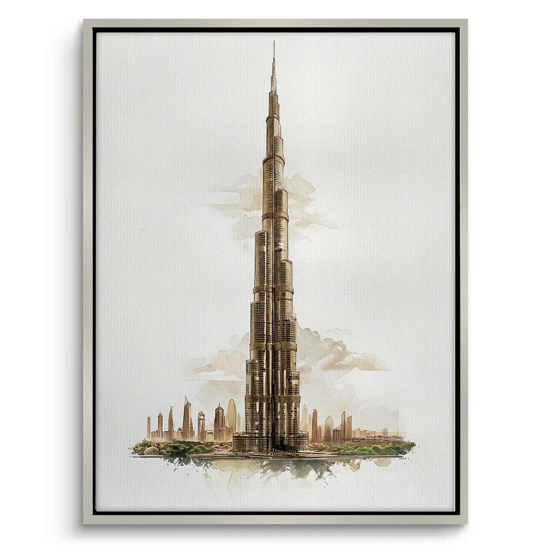 2Abstract Burj Khalifa Sketch - Canvas