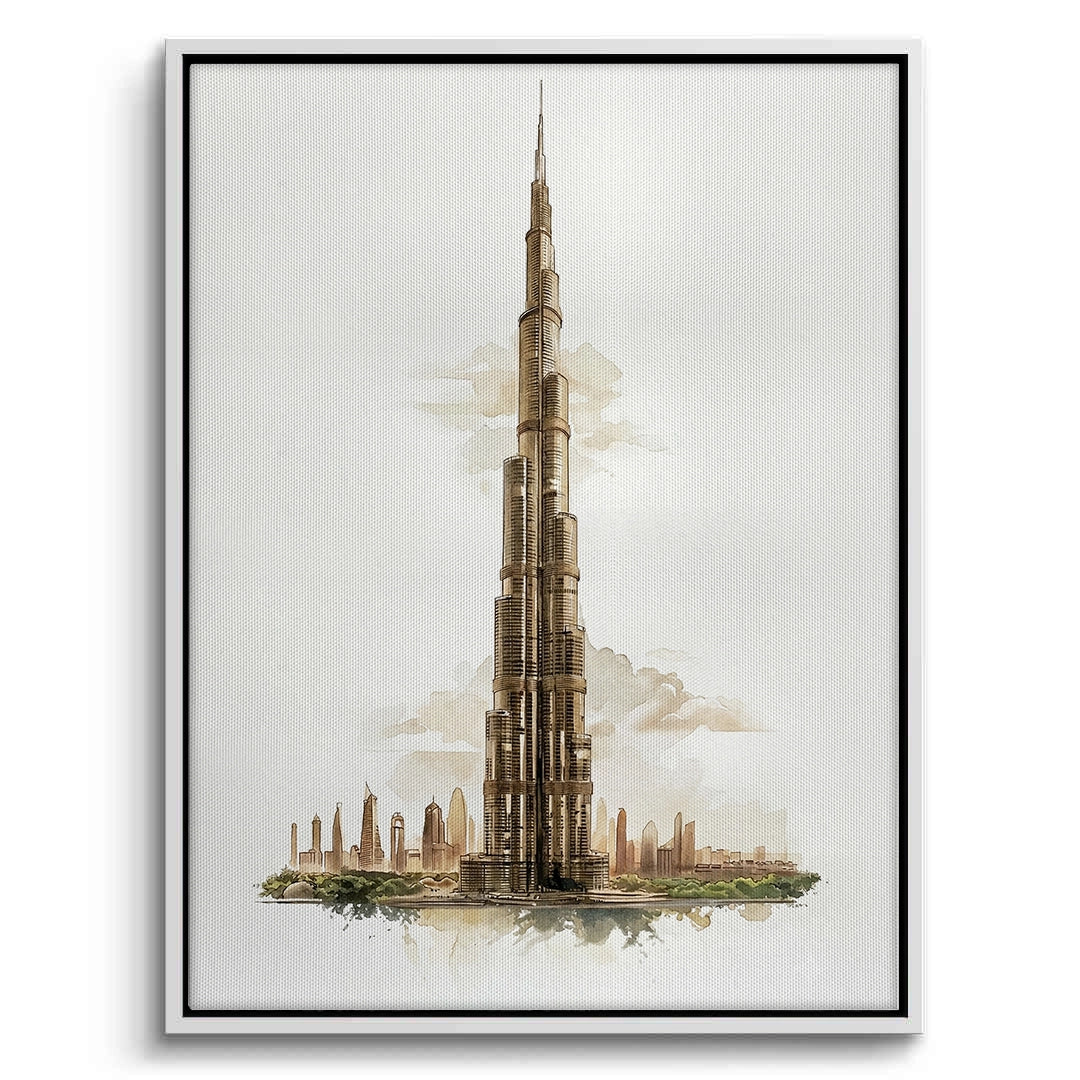 2Abstract Burj Khalifa Sketch - Canvas