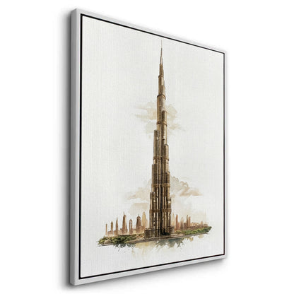 Abstract Burj Khalifa Sketch - Canvas