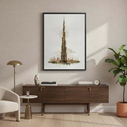 Abstract Burj Khalifa Sketch - Canvas