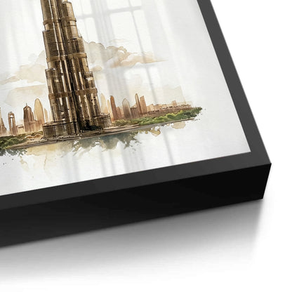 Abstract Burj Khalifa Sketch - Fine Art