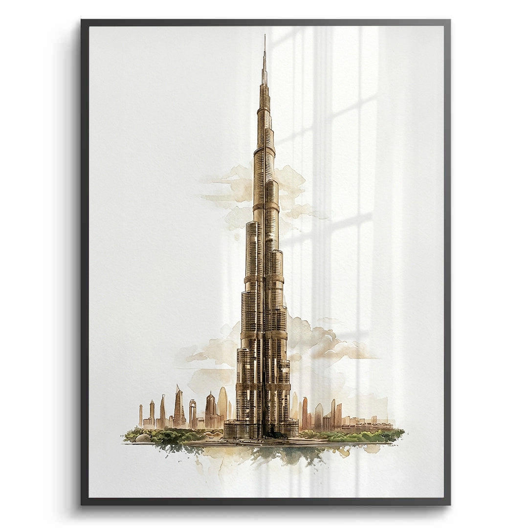 2Abstract Burj Khalifa Sketch - Fine Art