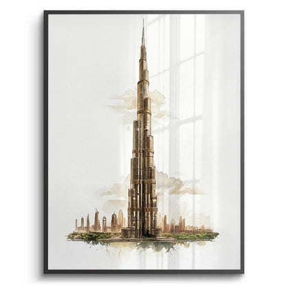 Abstract Burj Khalifa Sketch - Fine Art