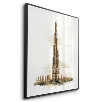 Abstract Burj Khalifa Sketch - Fine Art