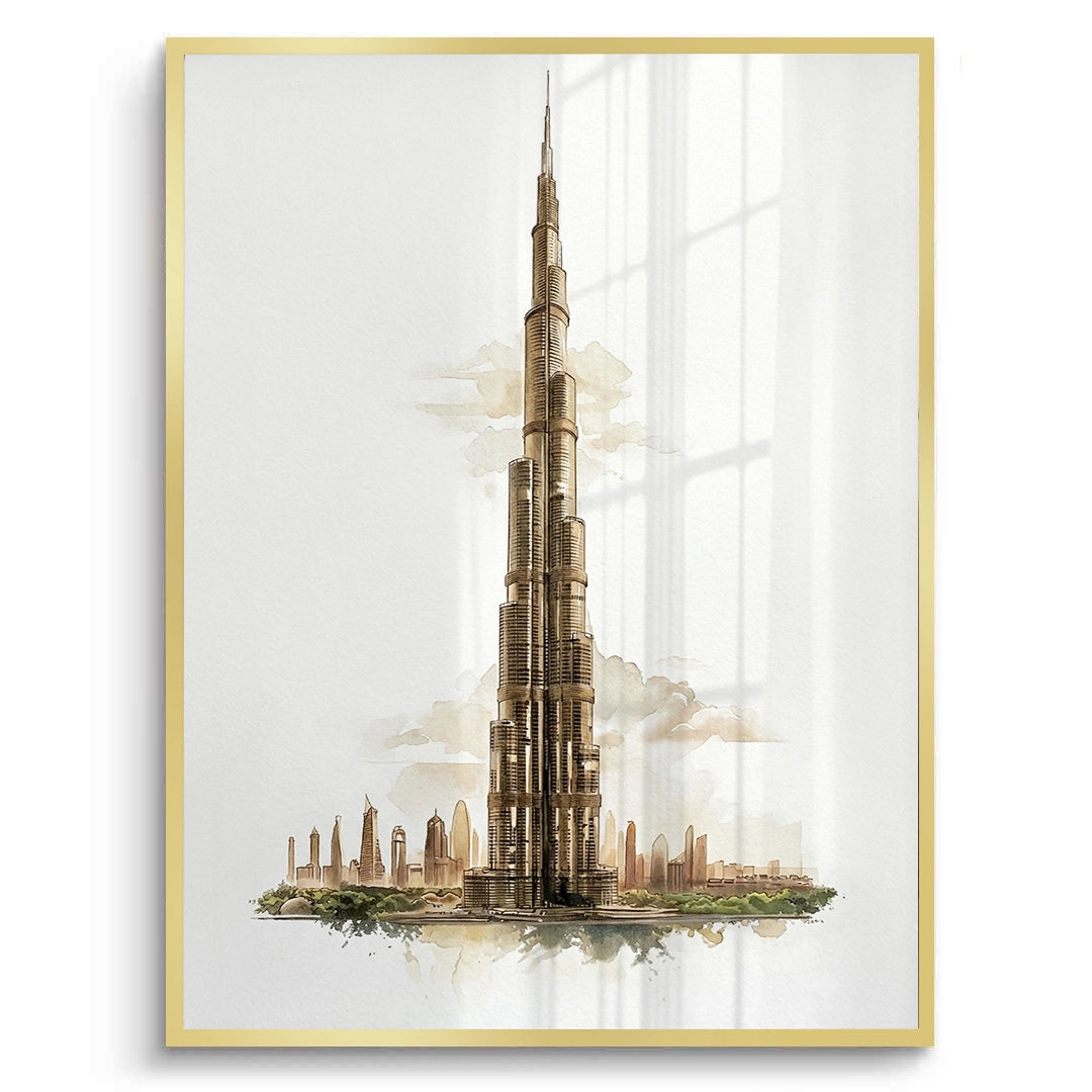 2Abstract Burj Khalifa Sketch - Fine Art