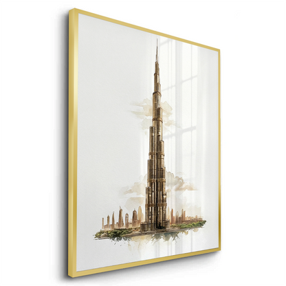 Abstract Burj Khalifa Sketch - Fine Art