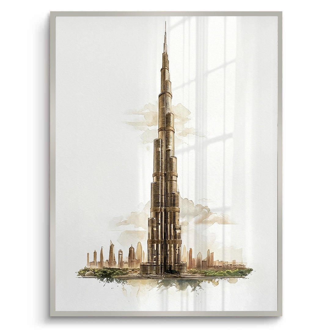 2Abstract Burj Khalifa Sketch - Fine Art
