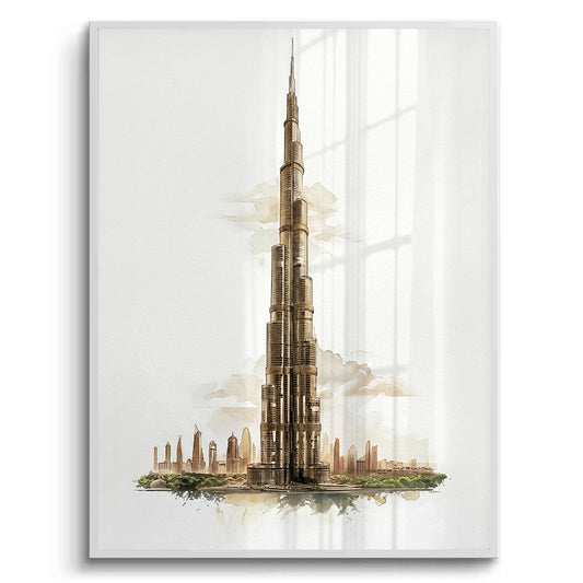 Abstract Burj Khalifa Sketch - Fine Art