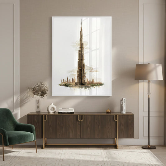 Abstract Burj Khalifa Sketch - Fine Art