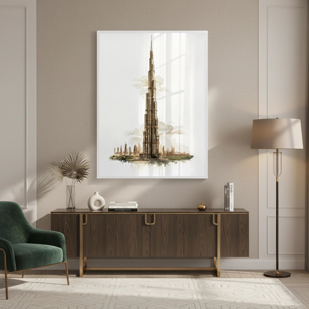 Abstract Burj Khalifa Sketch - Fine Art