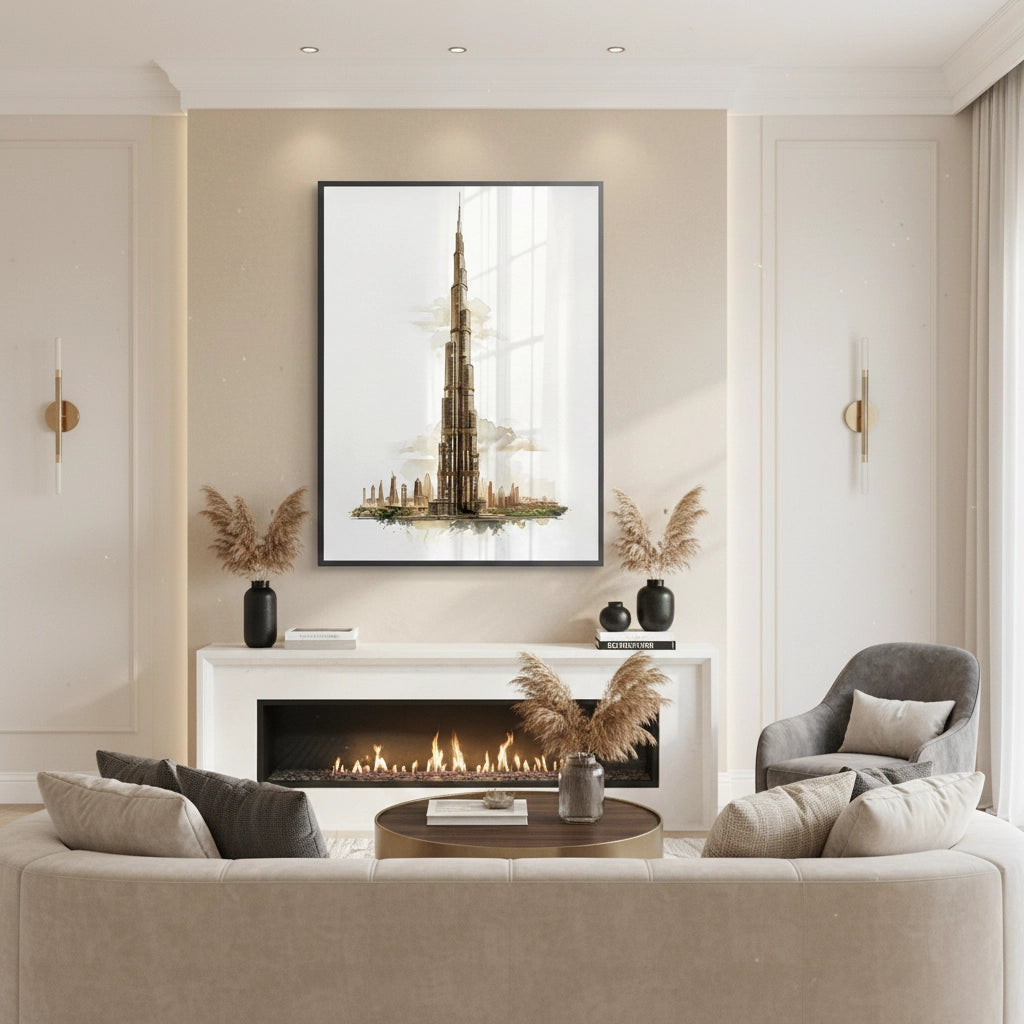 2Abstract Burj Khalifa Sketch - Fine Art