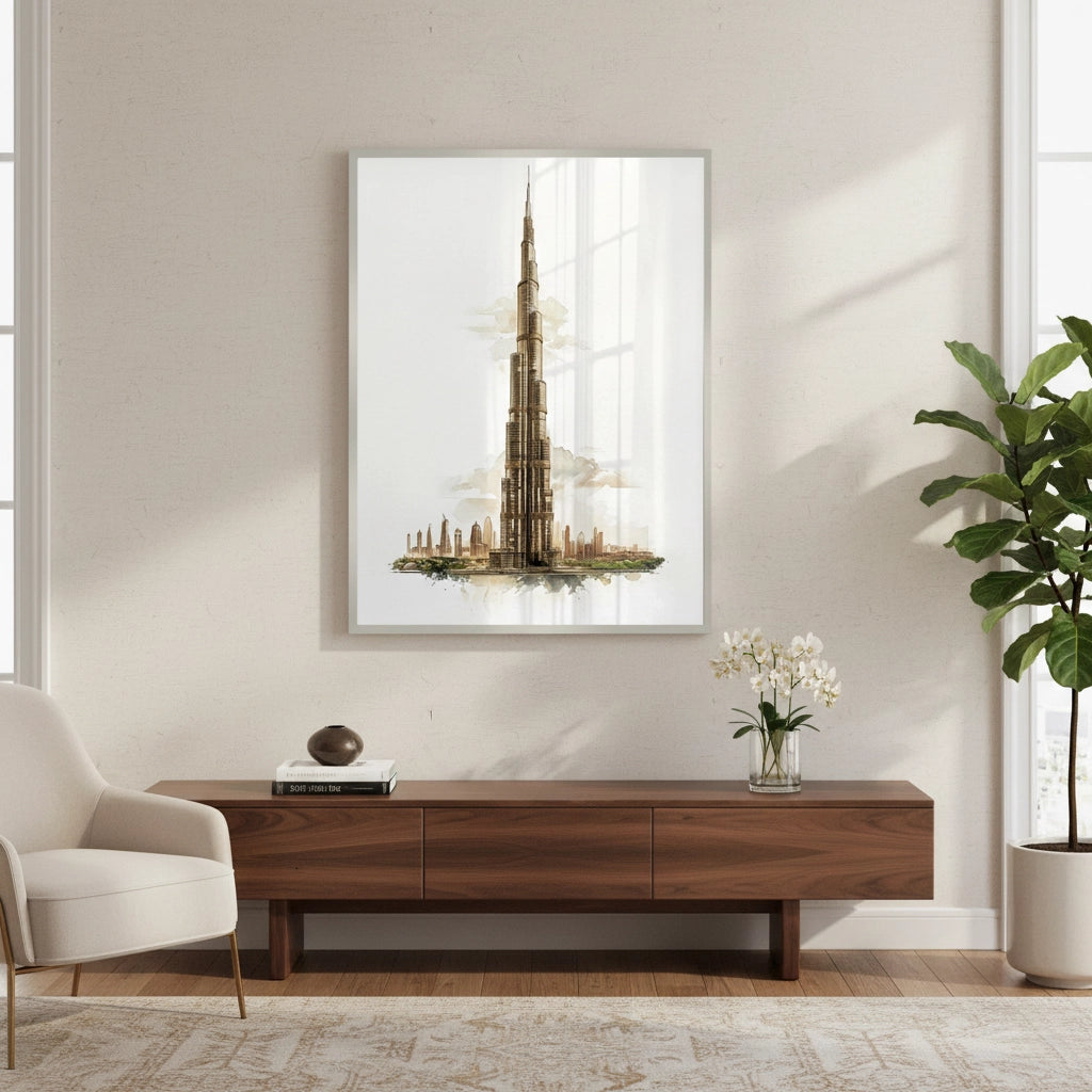 2Abstract Burj Khalifa Sketch - Fine Art
