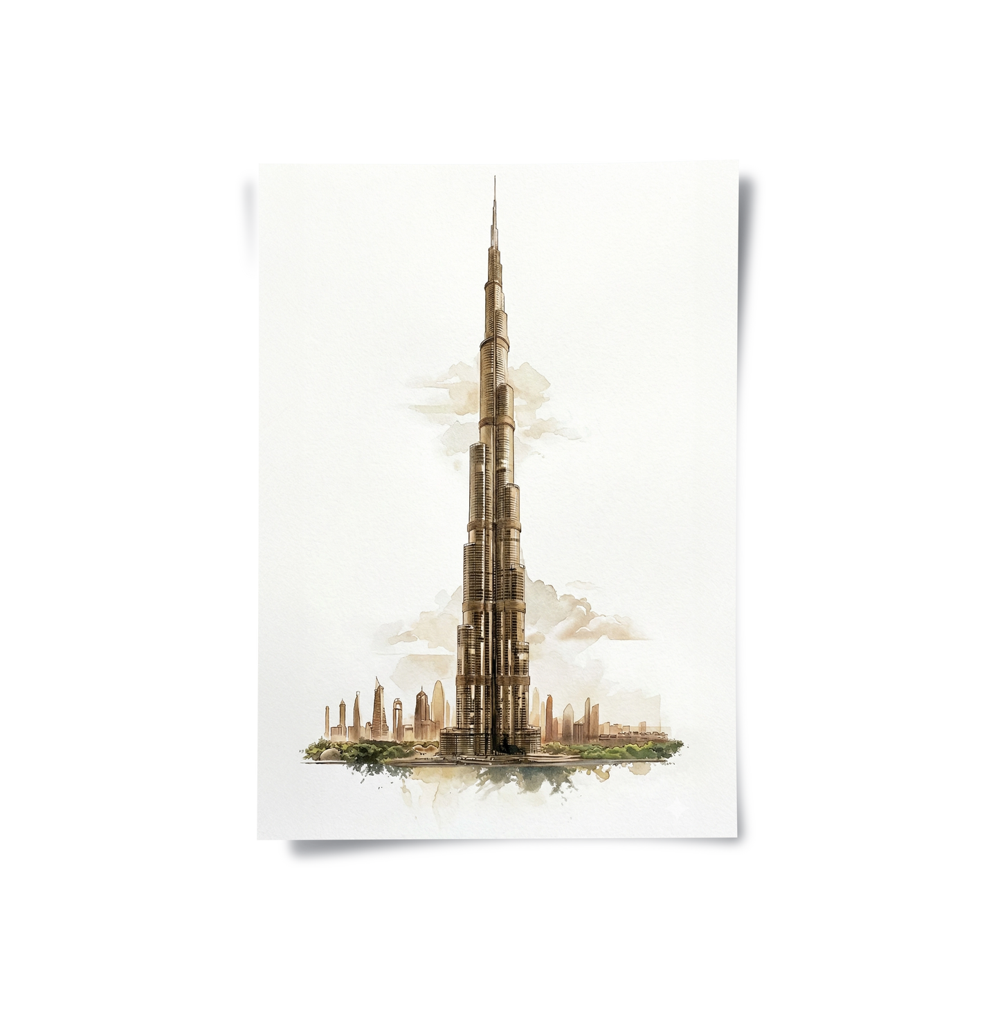 2Abstract Burj Khalifa Sketch - Poster