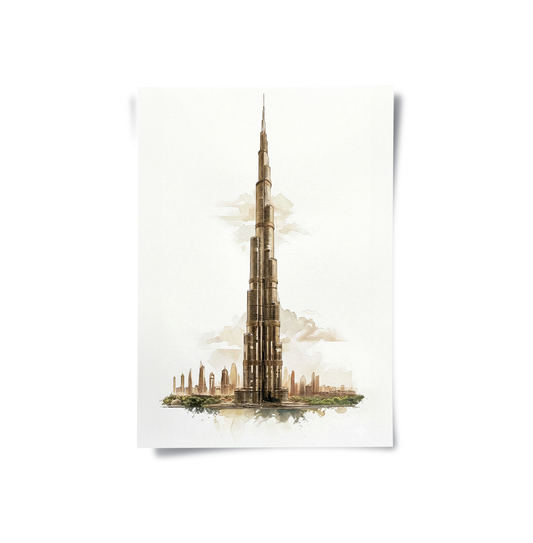 Abstract Burj Khalifa Sketch - Poster
