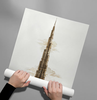 Abstract Burj Khalifa Sketch - Poster